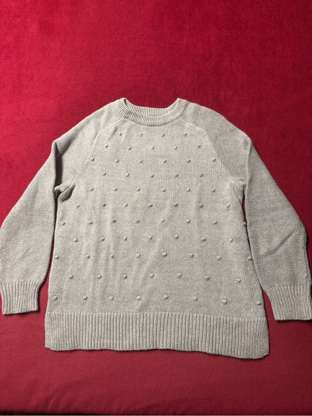 Old Navy Light Gray Bobble Crewneck Sweater